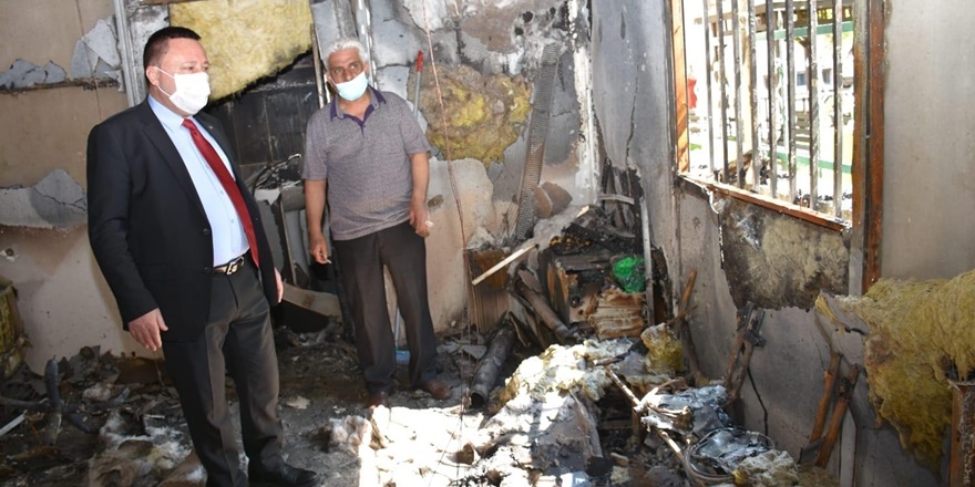 Beyoğlu'ndan  yangında hasar gören muhtarlık bürosuna ziyaret