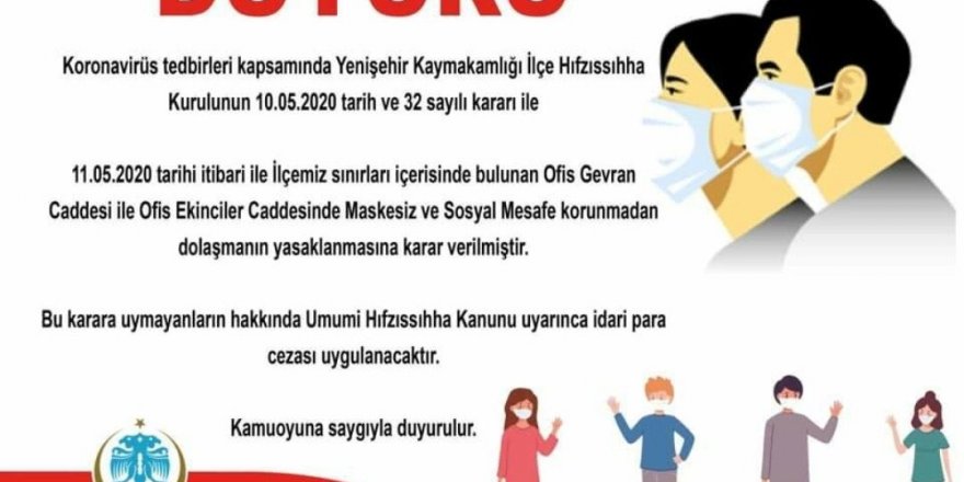 Gevran ve Ekinciler Caddesi’nde maske takma zorunluluğu getirildi