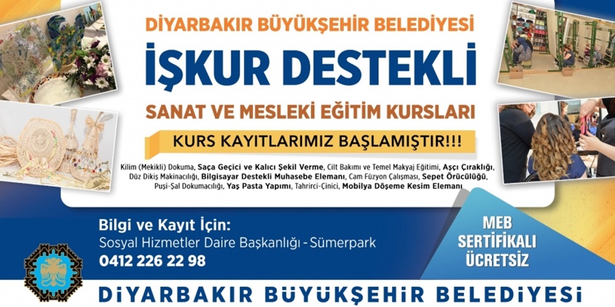  Diyarbakır’da 12 farklı branşta kurs