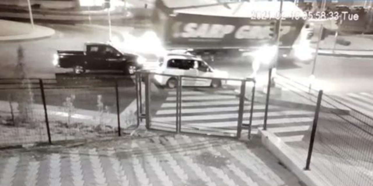 Diyarbakır’da tır kazası güvenlik kameralarına yansıdı