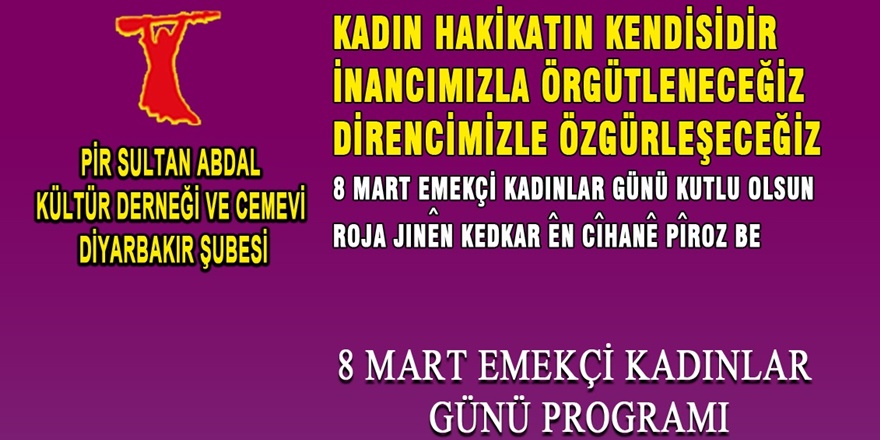 Diyarbakır Cemevi’nden 8 Mart programı çağrısı