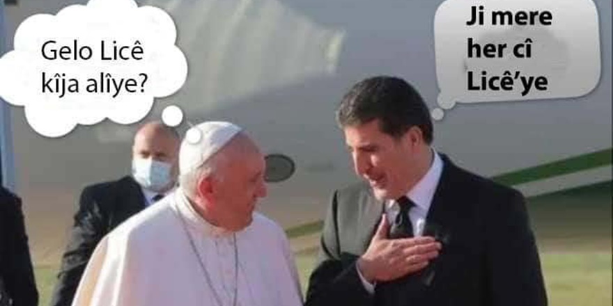 Papa ile Barzani arasındaki ‘Lice’ caps’leri güldürdü