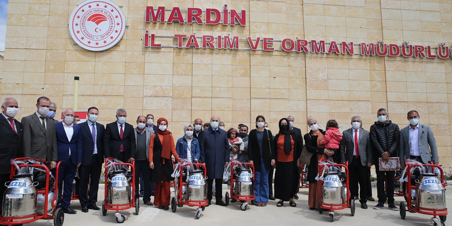 Mardin'de besicilere yüzde 90 hibe destekli süt sağım makinesi dağıtımı