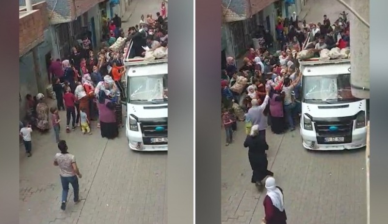 Diyarbakır’da ücretsiz patatesler izdihama neden oldu