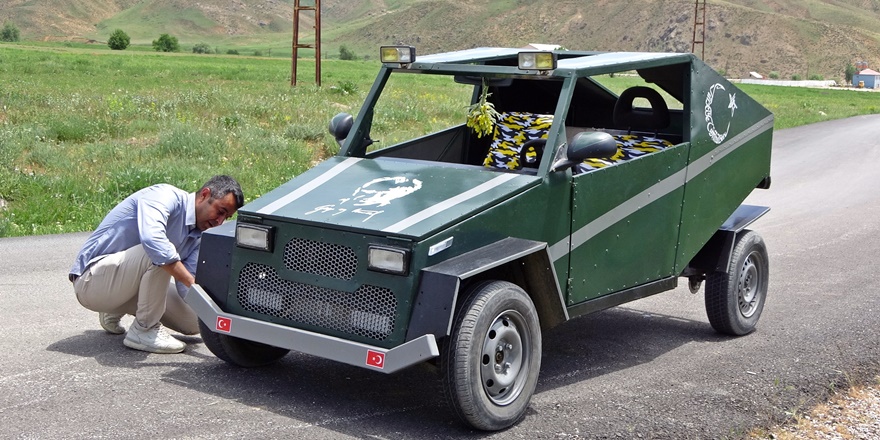 Yüksekovalı çoban 'Hummer' tarzı araba yaptı