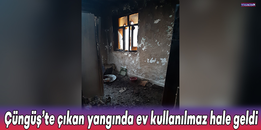 Çüngüş’te çıkan yangında ev kullanılmaz hale geldi