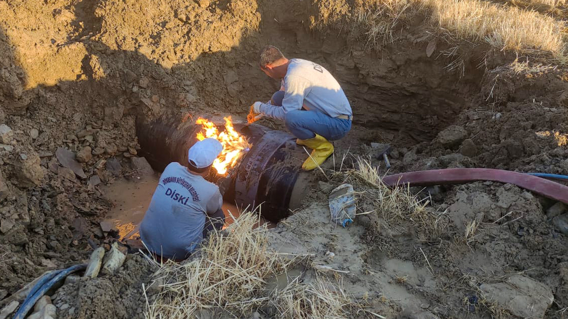 Ergani’ye su sağlayan terfi hattında arıza