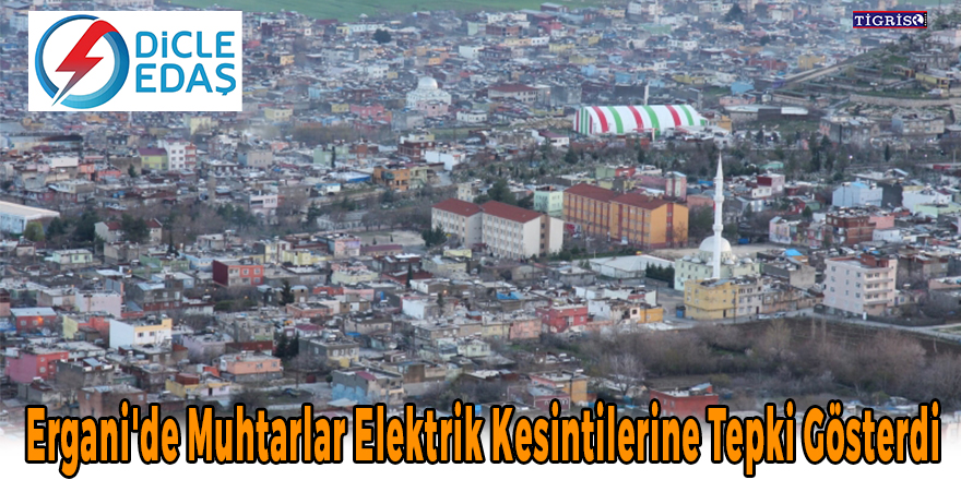 Ergani'de muhtarlar elektrik kesintilerine tepki gösterdi