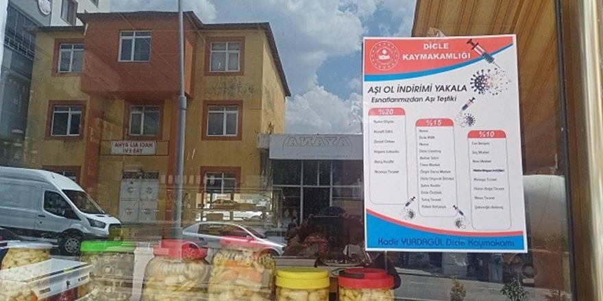 Diyarbakır Dicle'de 'Aşı ol, indirimi yakala' uygulaması