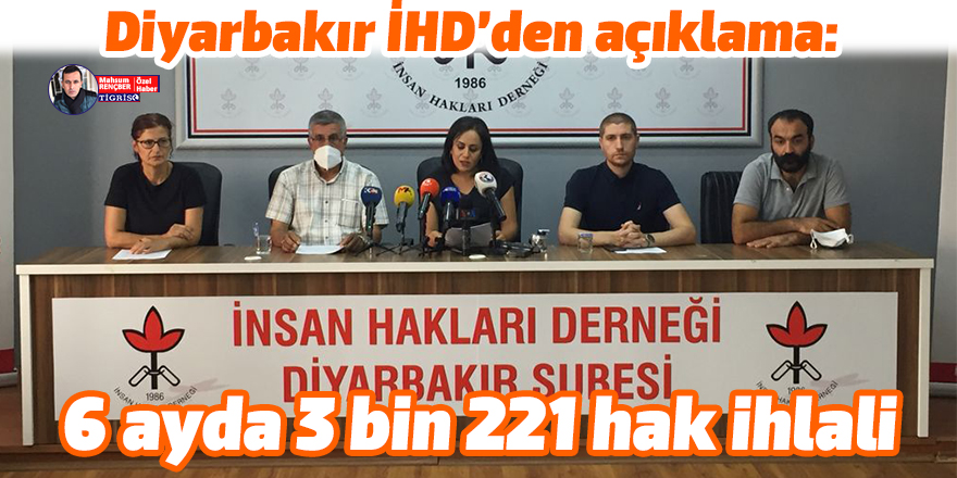 Diyarbakır İHD’den açıklama: 6 ayda 3 bin 221 hak ihlali
