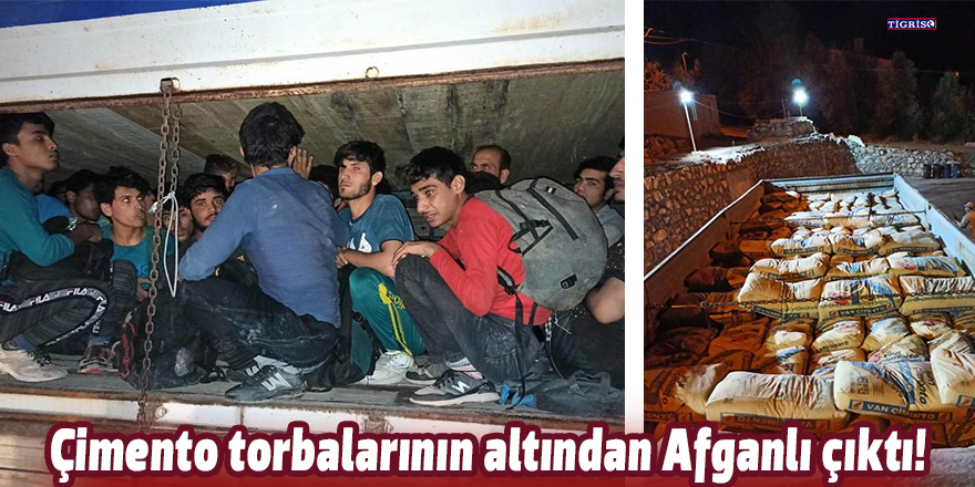 Çimento torbalarının altından Afganlı çıktı!