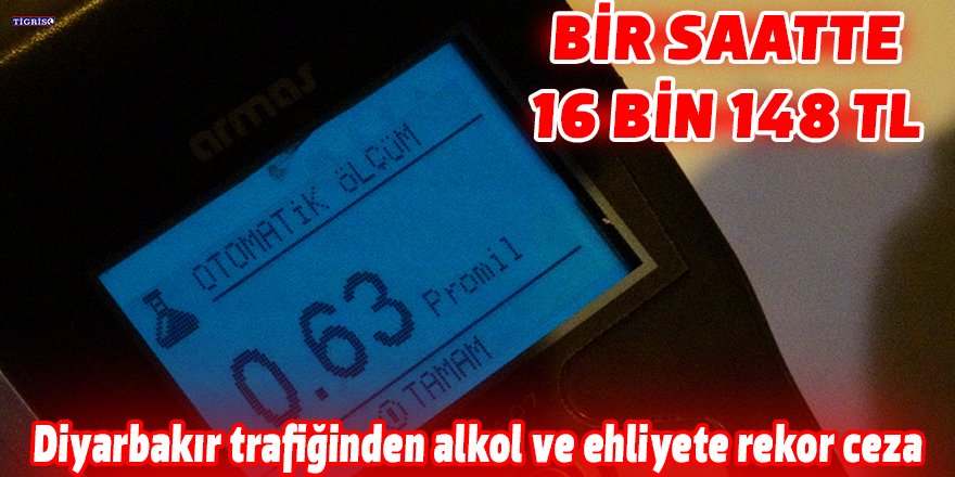 Diyarbakır trafiğinden alkol ve ehliyete rekor ceza