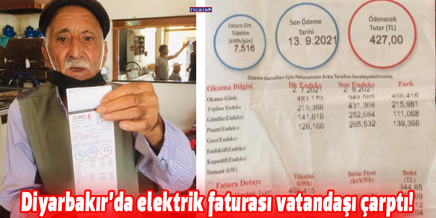 Diyarbakır’da elektrik faturası vatandaşı çarptı!