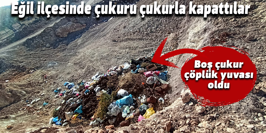 Eğil ilçesinde çukuru çukurla kapattılar