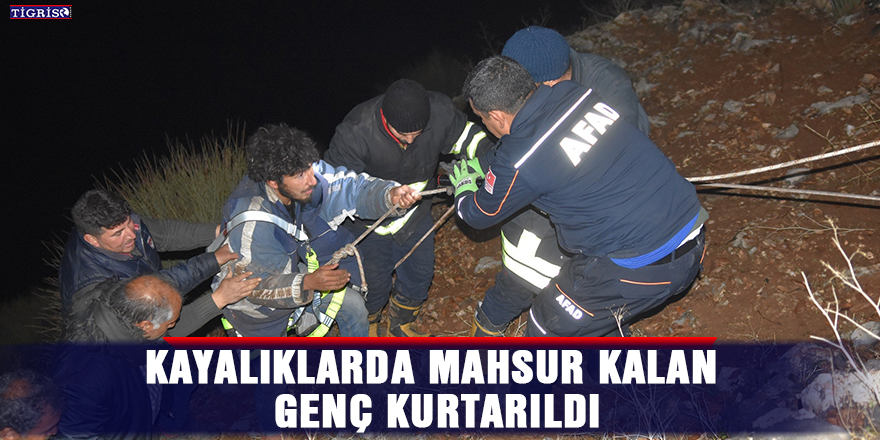 Kayalıklarda mahsur kalan genç kurtarıldı
