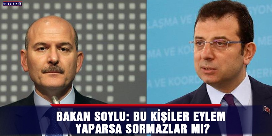 Bakan Soylu: Bu kişiler eylem yaparsa sormazlar mı?