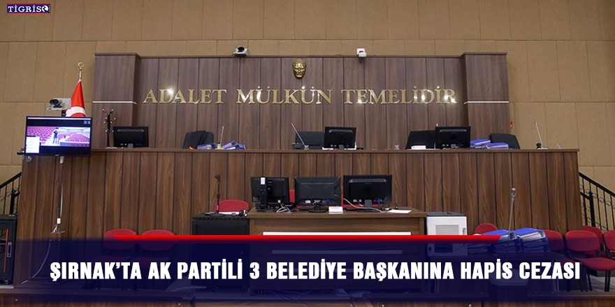 Şırnak’ta AK Partili 3 belediye başkanına hapis cezası
