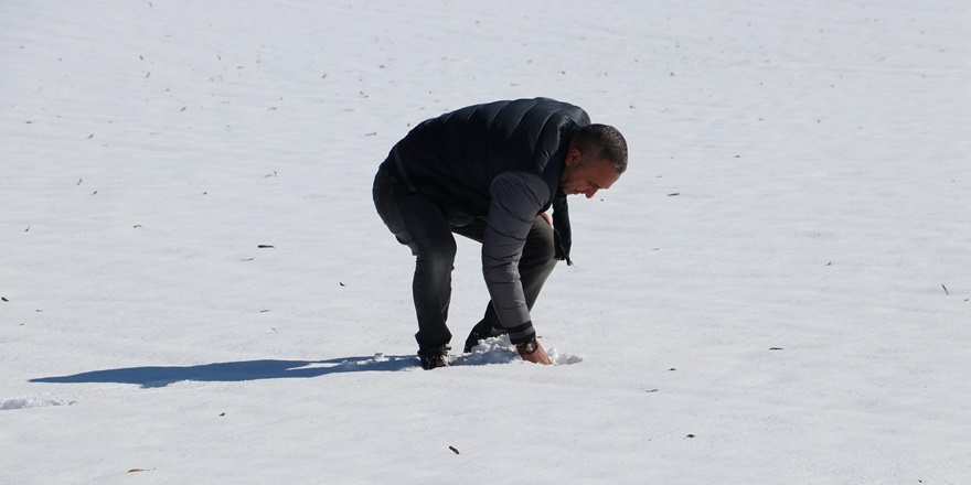 Kar yağışı çiftçiye umut oldu