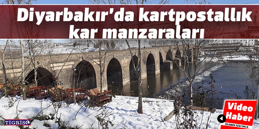 VİDEO - Diyarbakır’da kartpostallık kar manzaraları