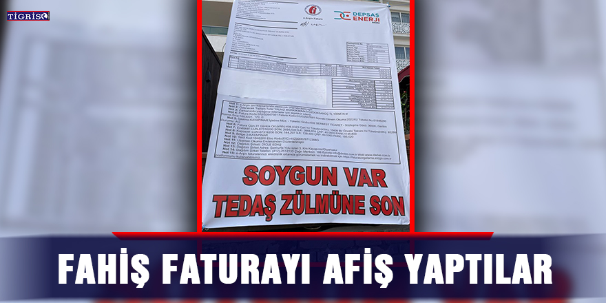 Fahiş faturayı afiş yaptılar