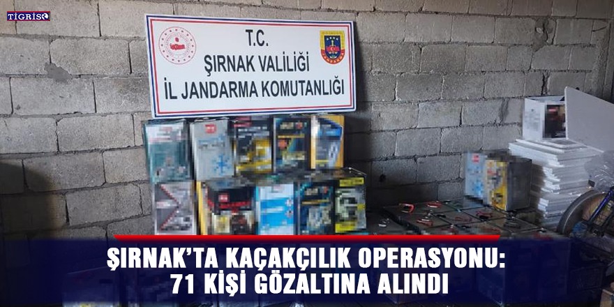 Şırnak’ta kaçakçılık operasyonu: 71 kişi gözaltına alındı