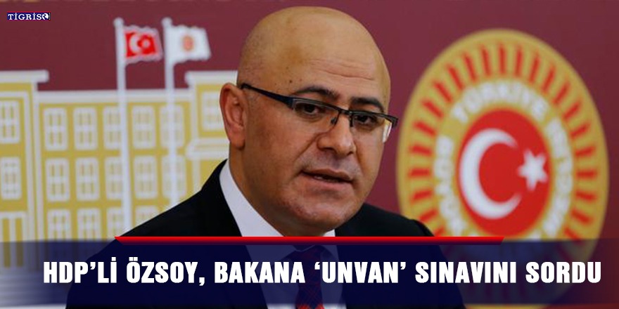 HDP’li Özsoy, bakana 'unvan' sınavını sordu