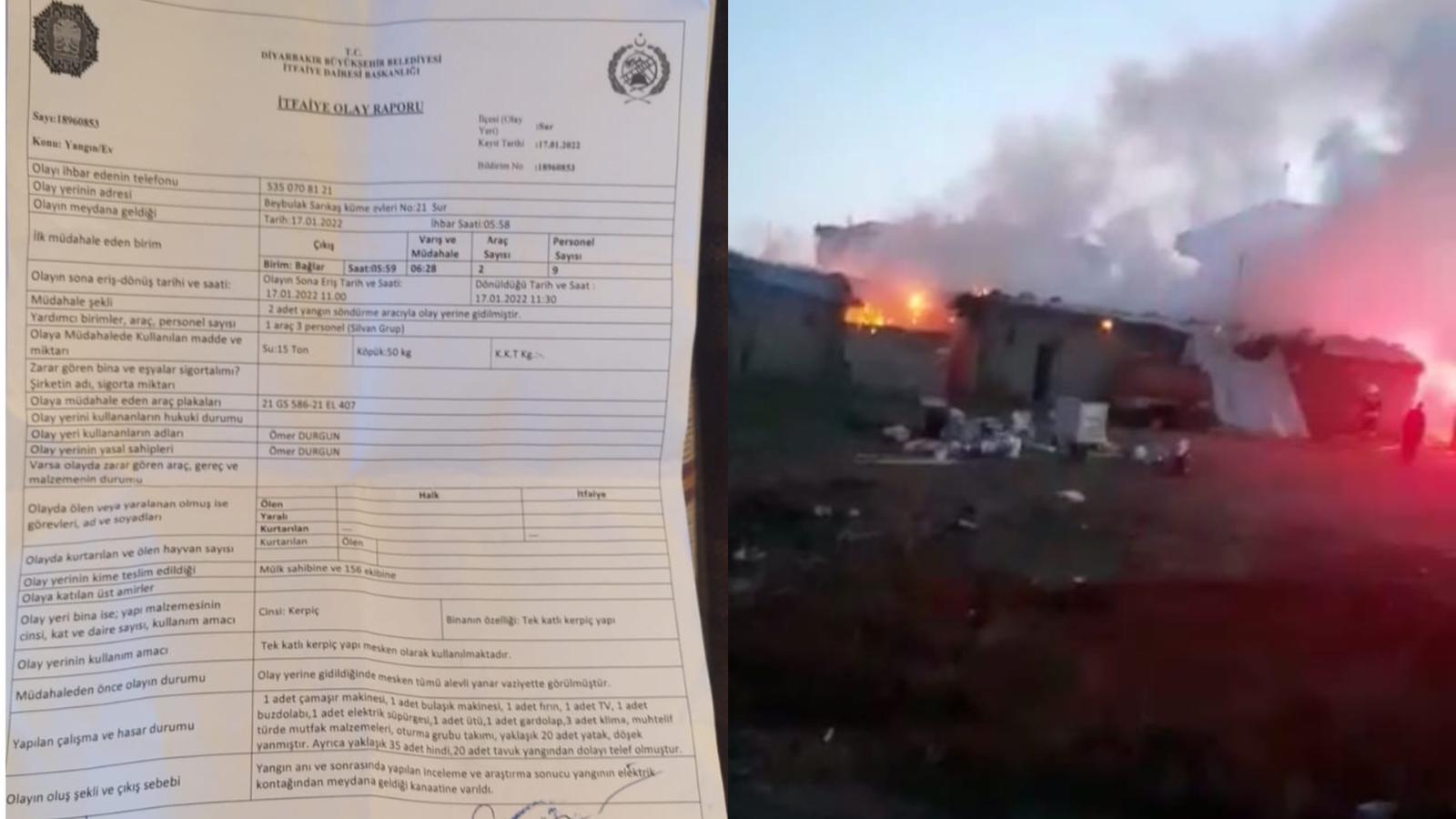 Diyarbakır’da evi yanan kadından destek talebi