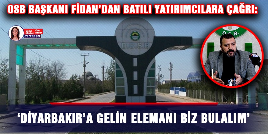 VİDEO - OSB Başkanı Fidan: "Diyarbakır’a gelin elemanı biz bulalım"