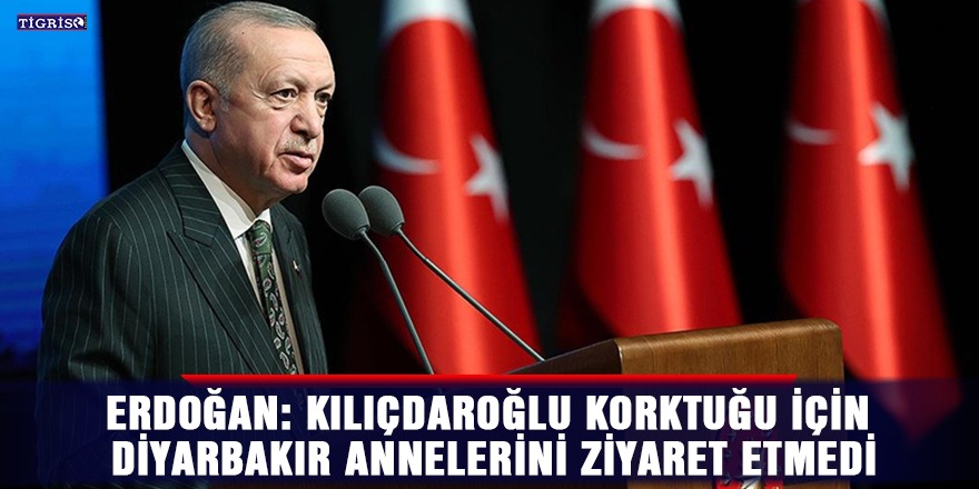 Erdoğan: Kılıçdaroğlu korktuğu için Diyarbakır annelerini ziyaret etmedi
