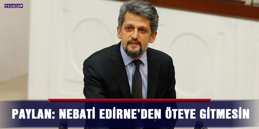 Paylan: Nebati Edirne’den öteye gitmesin