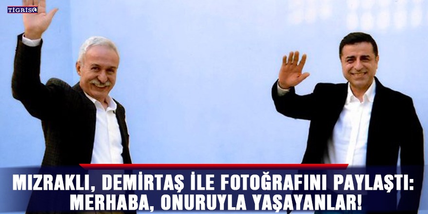 Mızraklı, Demirtaş ile fotoğrafını paylaştı: Merhaba, onuruyla yaşayanlar!