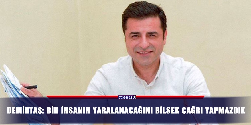 Demirtaş: Bir insanın yaralanacağını bilsek çağrı yapmazdık