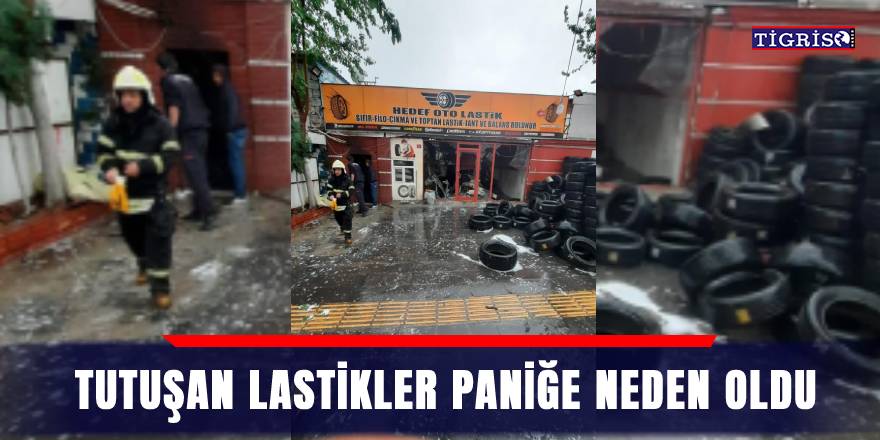 Tutuşan lastikler paniğe neden oldu