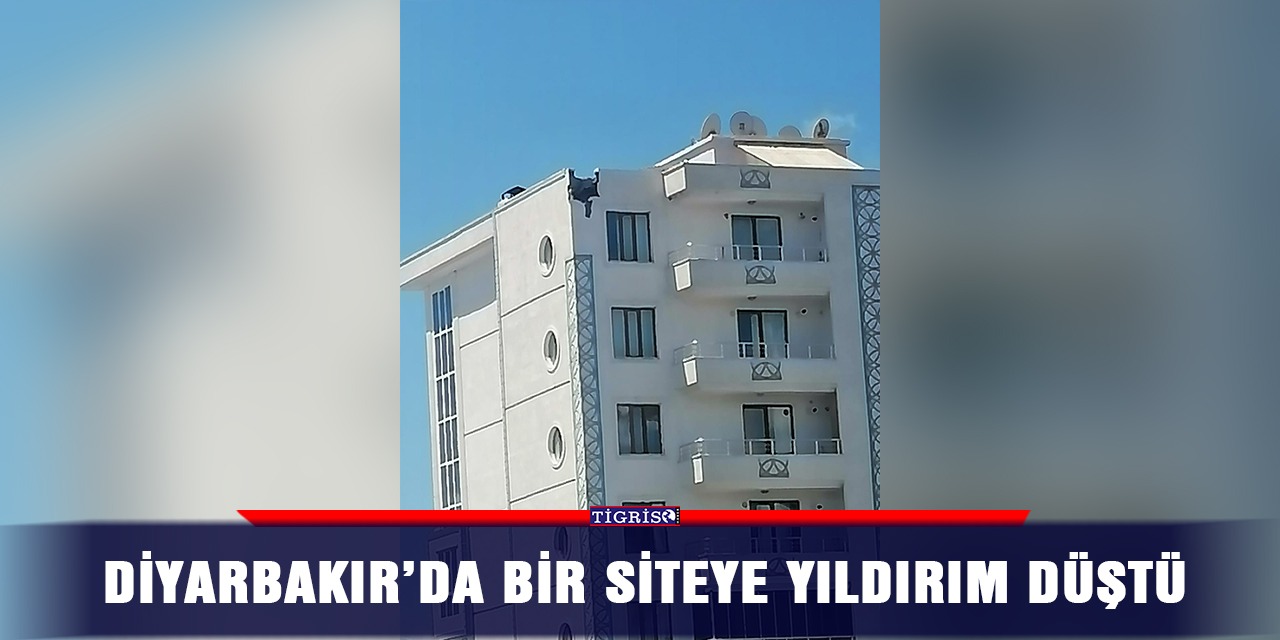 VİDEO - Diyarbakır’da bir siteye yıldırım düştü