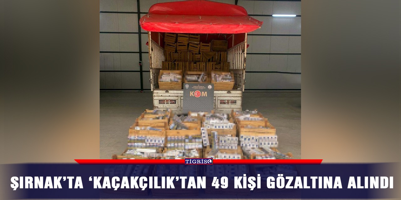 Şırnak’ta ‘kaçakçılık’tan 49 kişi gözaltına alındı