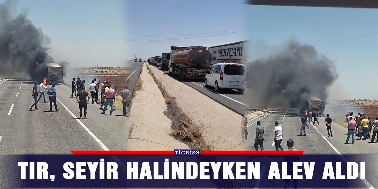 TIR, seyir halindeyken alev aldı