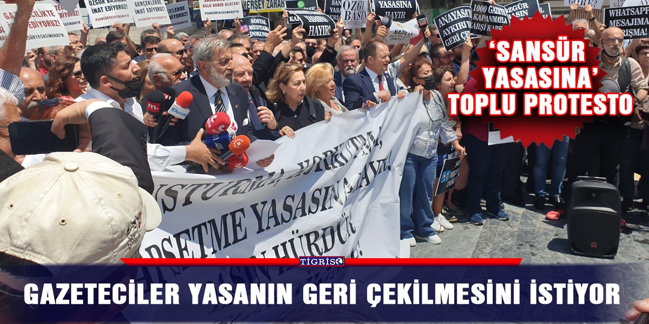 VİDEO - Gazeteciler yasanın geri çekilmesini istiyor