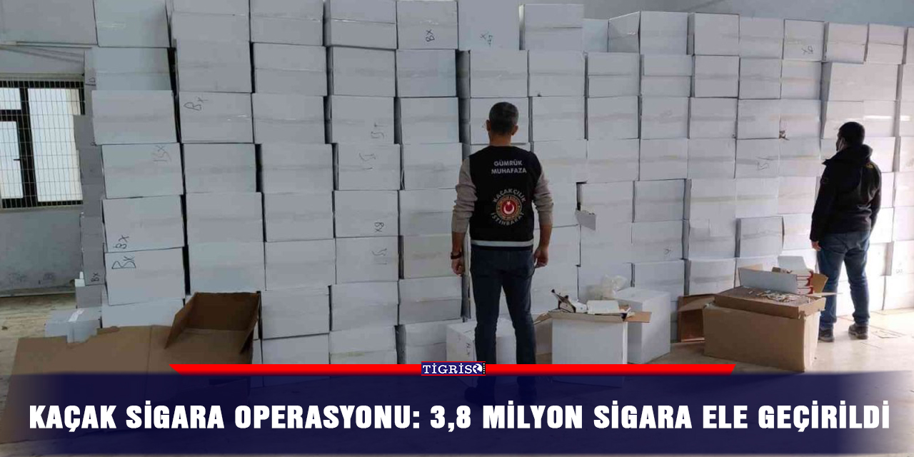 Kaçak sigara operasyonu: 3,8 milyon sigara ele geçirildi