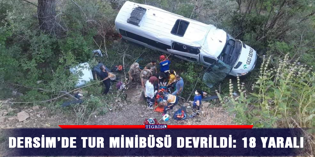 Dersim’de tur minibüsü devrildi: 18 yaralı