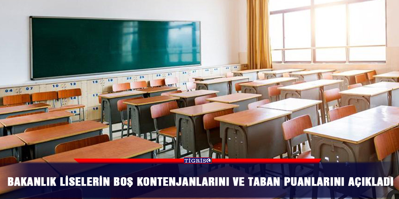 Bakanlık liselerin boş kontenjanlarını ve taban puanlarını açıkladı