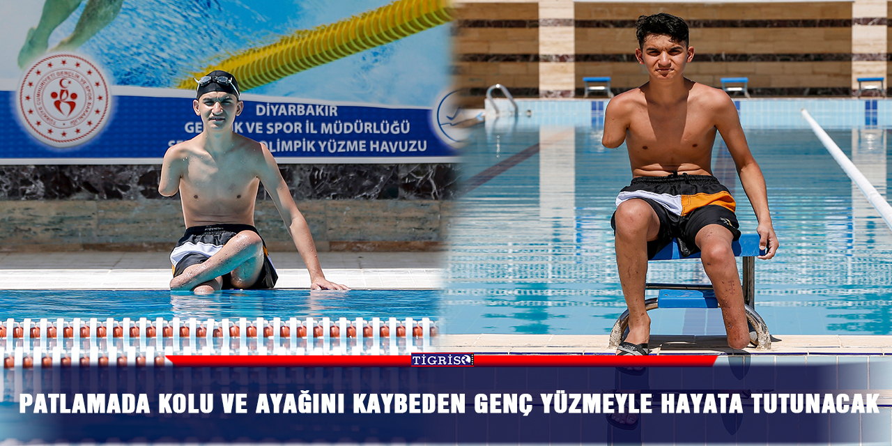 Patlamada kolu ve ayağını kaybeden genç yüzmeyle hayata tutunacak