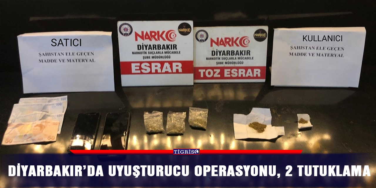 Diyarbakır’da uyuşturucu operasyonu, 2 tutuklama