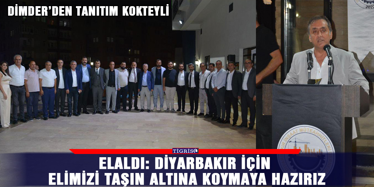 Elaldı: Diyarbakır için elimizi taşın altına koymaya hazırız