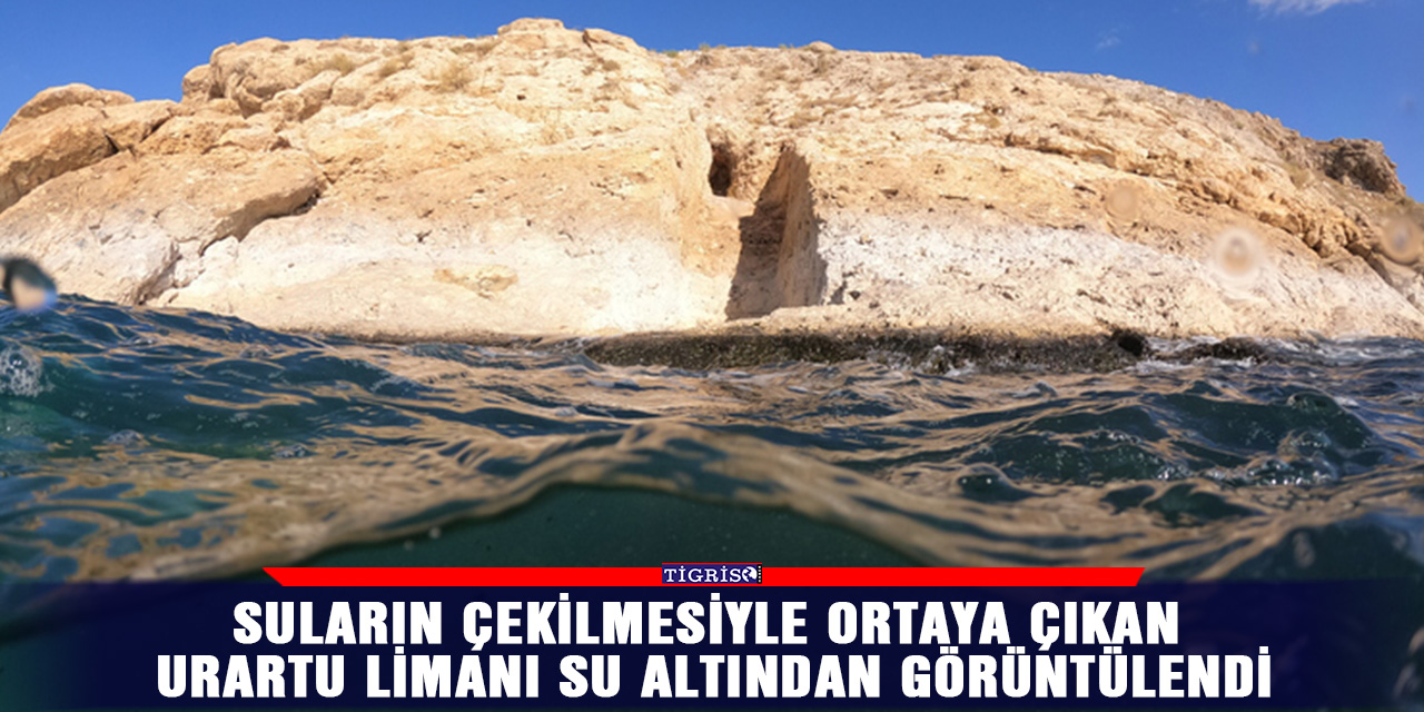 Suların çekilmesiyle ortaya çıkan Urartu limanı su altından görüntülendi