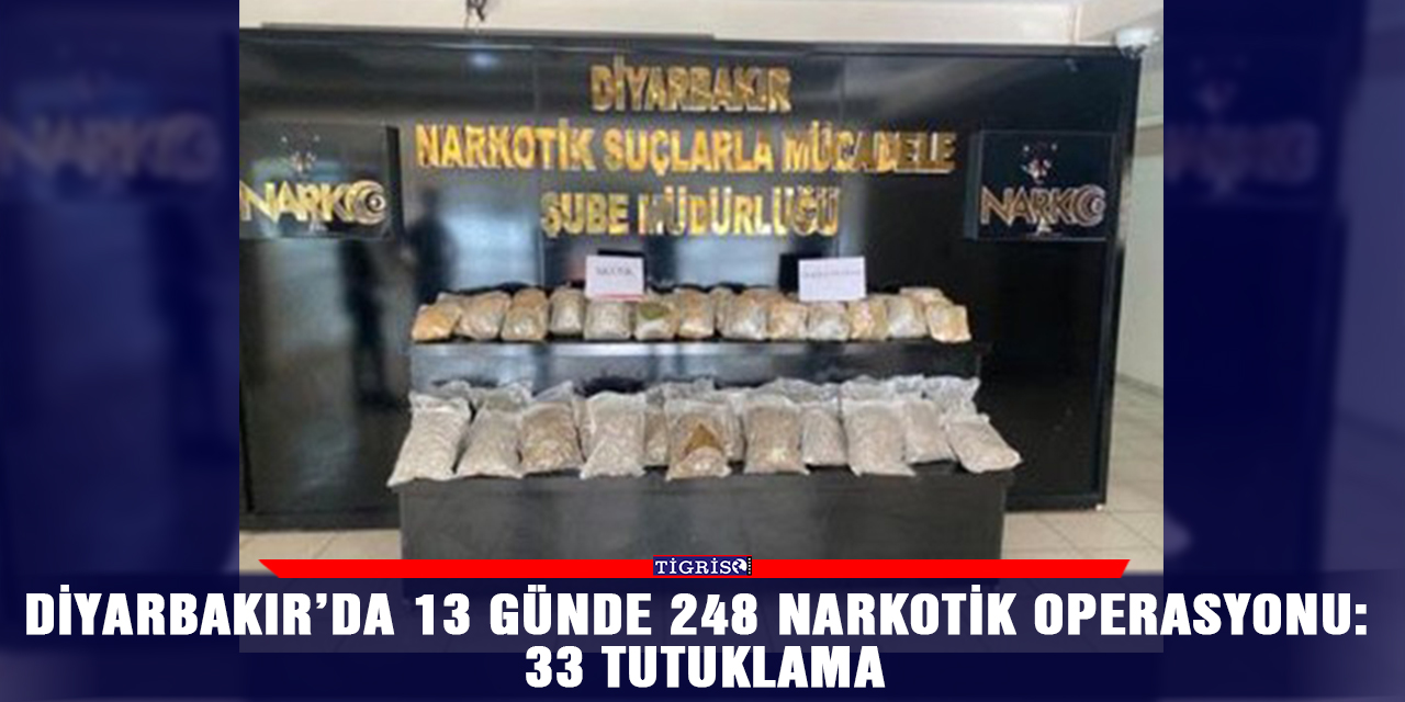 Diyarbakır’da 13 günde 248 narkotik operasyonu: 33 tutuklama
