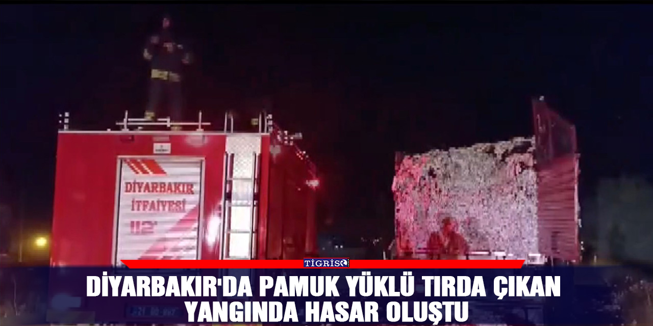 Diyarbakır'da pamuk yüklü tırda çıkan yangında hasar oluştu