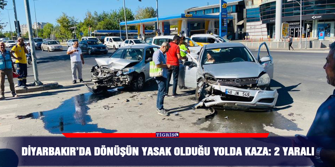Diyarbakır’da dönüşün yasak olduğu yolda kaza: 2 yaralı