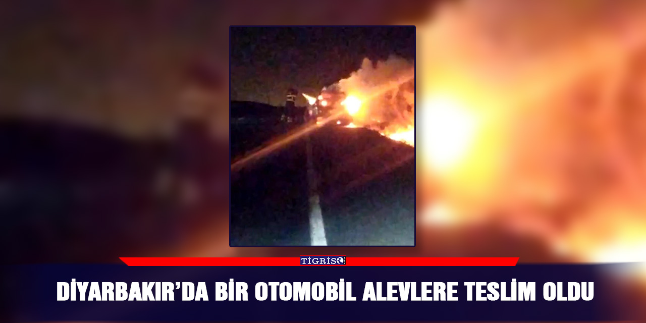 Diyarbakır’da bir otomobil alevlere teslim oldu