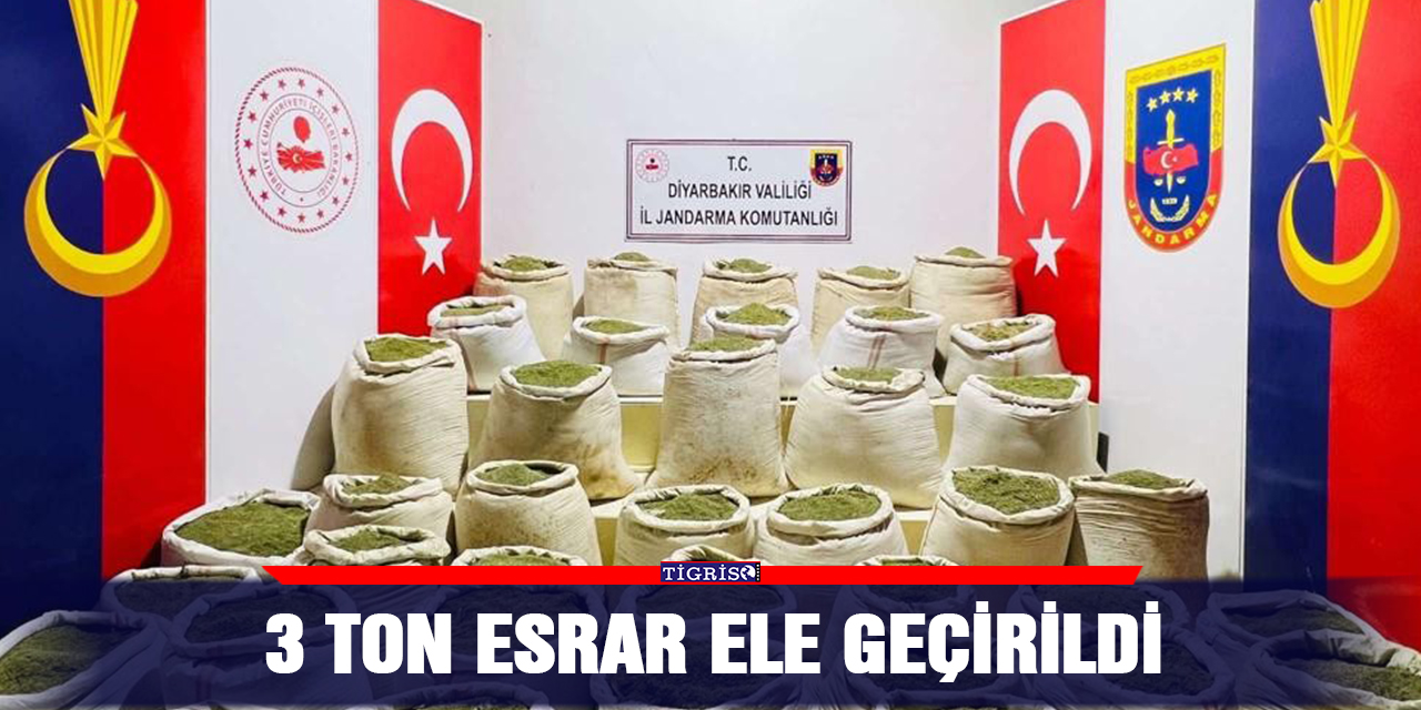 3 ton esrar ele geçirildi