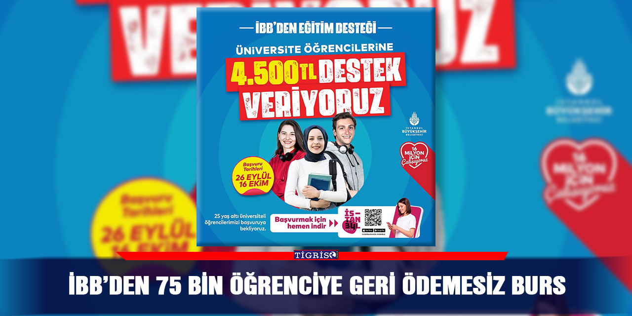 İBB’den 75 bin öğrenciye geri ödemesiz burs